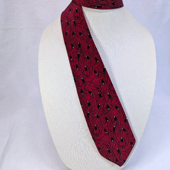 Hyde Park Men's Vintage Silk Tie Abstract Geometric Pattern 3 1/4x60" - Picture 1 of 6
